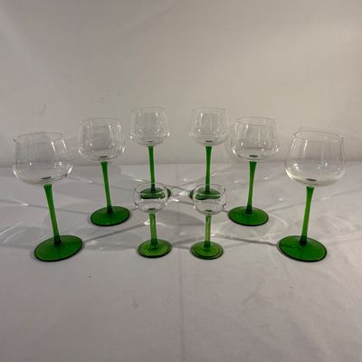 Green Stemmed Wine and Sherry Glasses (G-BC)