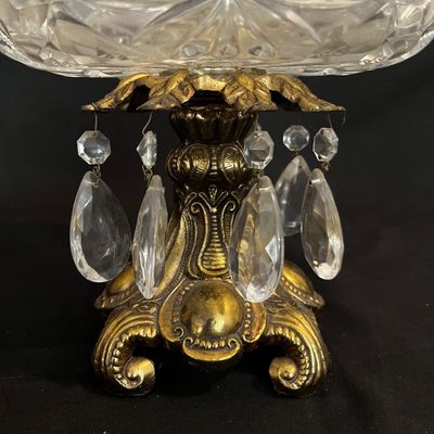 Hollywood Regency Candlesticks & Cut Crystal Bowl (K-KA)