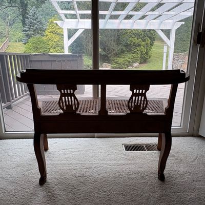 UPDATED: Vintage Wooden Lyre-Back Bench (MBB-SF)