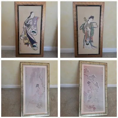 Four Framed Japanese Geisha Prints (DR-JS)