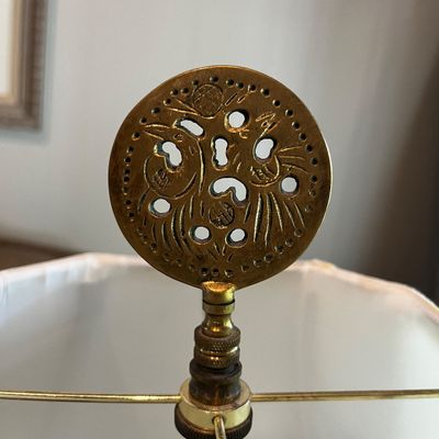 Brass Floor Lamp w/Glass Table Piece (LR-JS)