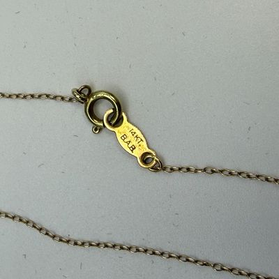 Two 14K Gold Cross Pendants & Chains (ST-SS)