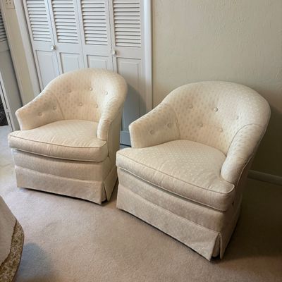Two Tufted Back Upholstered Armchairs (BR2- BC)