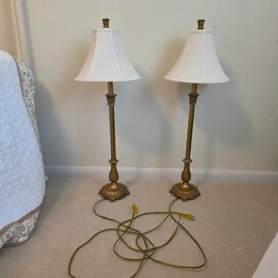 Pair of Tall Berman Pedestal Table Lamps (BR2-JS)