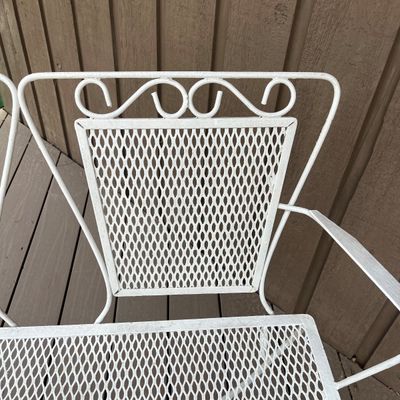 Wrought Iron Outdoor Settee Set (DK-BC)
