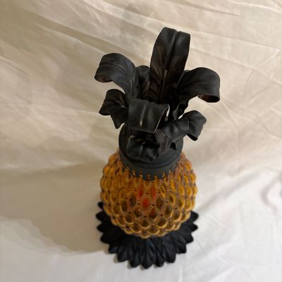 Pineapple-Shaped Amber Glass Lantern (DR-SF)