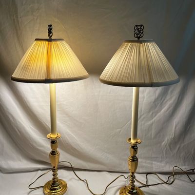 Pair of Baldwin Brass Base Table Lamps (LR-JS)