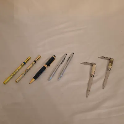 Set of Cross Pens & Two Mother of Pearl Letter Openers w/ Folding Knives (LR-JS)