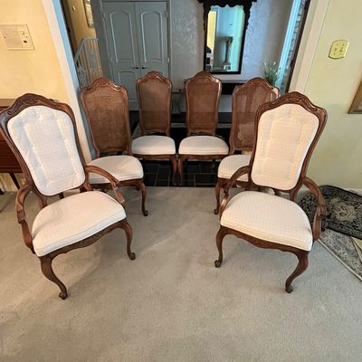 Six Cane and Wood Dining Room Chairs (DR-BC)