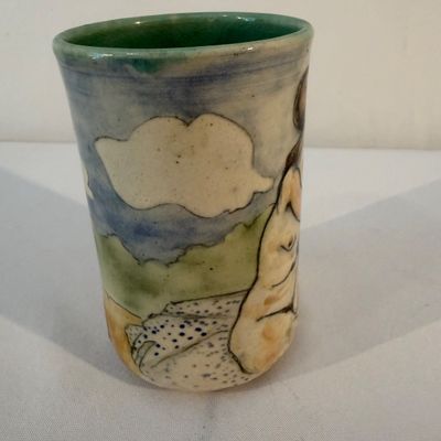 Davila Brodsky Signed Pottery Tumbler (G-BC)