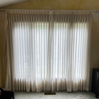 Sheer Track System Curtains w/Hooks (LR-KA)