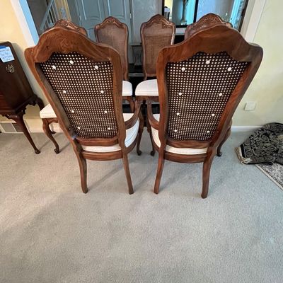 Six Cane and Wood Dining Room Chairs (DR-BC)