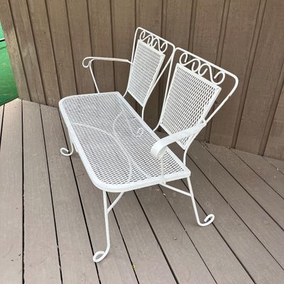 Wrought Iron Outdoor Settee Set (DK-BC)