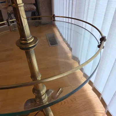 Brass Floor Lamp w/Glass Table Piece (LR-JS)