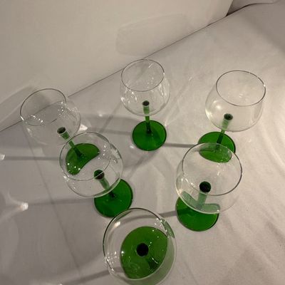 Green Stemmed Wine and Sherry Glasses (G-BC)