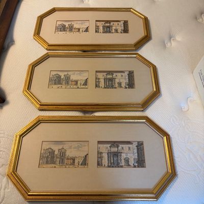 Three Pairs of Framed Architectural Prints (BR1-BC)