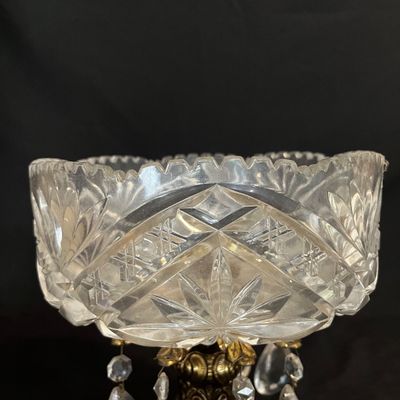 Hollywood Regency Candlesticks & Cut Crystal Bowl (K-KA)