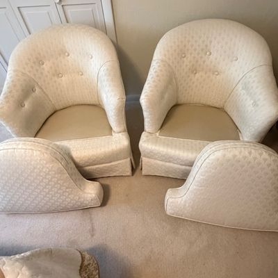 Two Tufted Back Upholstered Armchairs (BR2- BC)