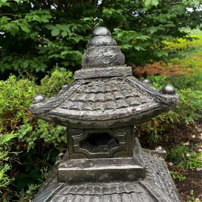 Black Concrete Pagoda Garden Statue (BP-KA)