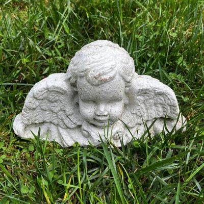 Ornate Concrete Grecian-Style Pillar with Cherub Garden Statues & More (FY-KA)