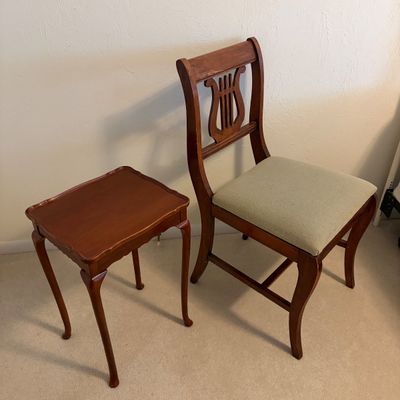 Duncan Phyfe Style Chair by Lexington and Bombay Side Table (BR2-BC)