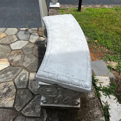 Pair of Concrete Garden Benches (FY-KA)