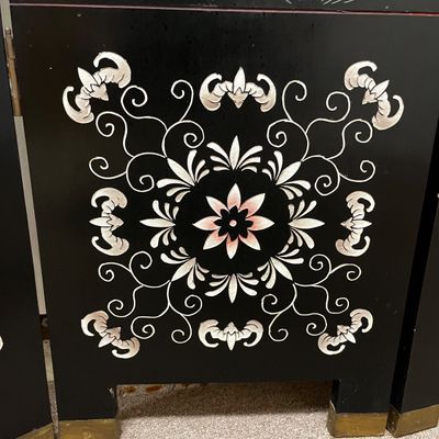 Chinese Black Lacquer Four Panel Screen (BK-KA)