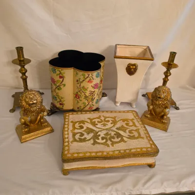 Pair of Brass Candlesticks & Other Decor (D-JS)