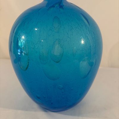 Aqua Blue Handblown Vase (G-BC)