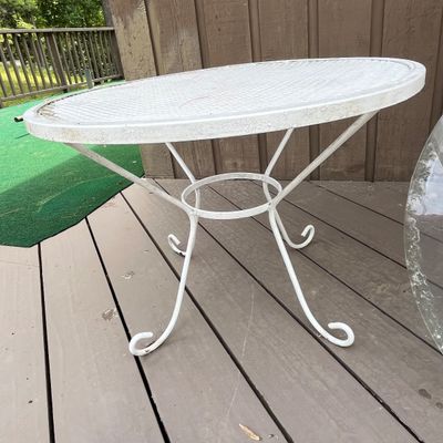 Wrought Iron Outdoor Settee Set (DK-BC)