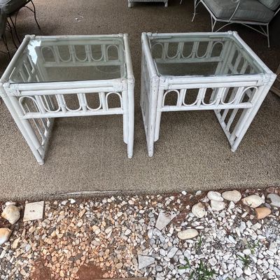 Two Rattan End Tables (BP-BC)