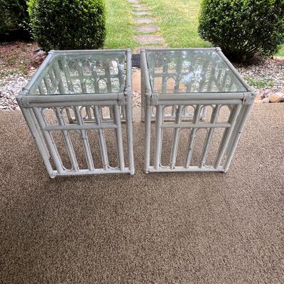 Two Rattan End Tables (BP-BC)