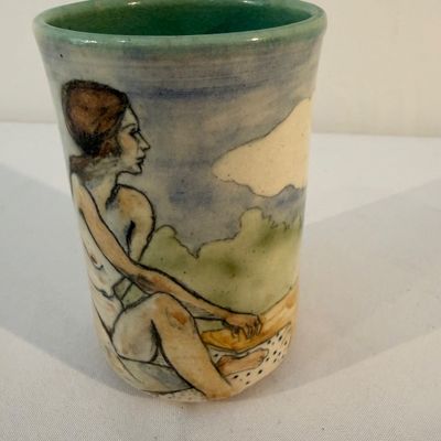 Davila Brodsky Signed Pottery Tumbler (G-BC)