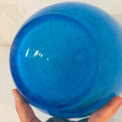 Aqua Blue Handblown Vase (G-BC)