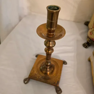 Pair of Brass Candlesticks & Other Decor (D-JS)