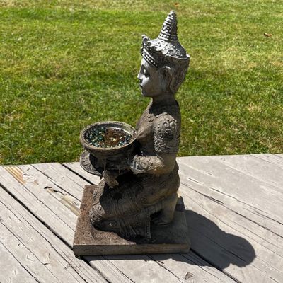 Asian Cast Iron Lanterns & Resin Statue (BP-KA)