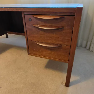 Vintage MCM Wood Desk (BR2-JS)