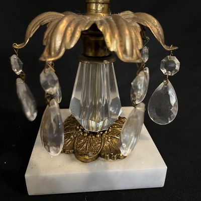 Hollywood Regency Candlesticks & Cut Crystal Bowl (K-KA)