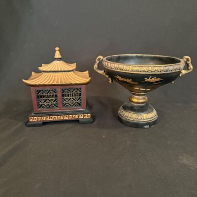 Five Unique Decorative Boxes and Pedestal Urn (D-SS)