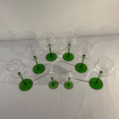 Green Stemmed Wine and Sherry Glasses (G-BC)