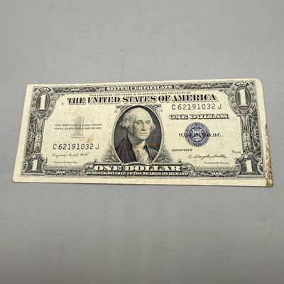 LOT 27: One Dollar Silver Certificates (9) Series 1957, 1957 B, 1935, 1935 G