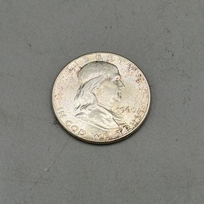 LOT 34: Franklin 90% Silver Half Dollars (3) - All Philadelphia Mint ( No Mark - !960 (2), 1963