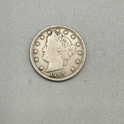LOT 38: Antique US Coins - Liberty "V" Nickels (4) - 1883, 1908, 1910 (2)