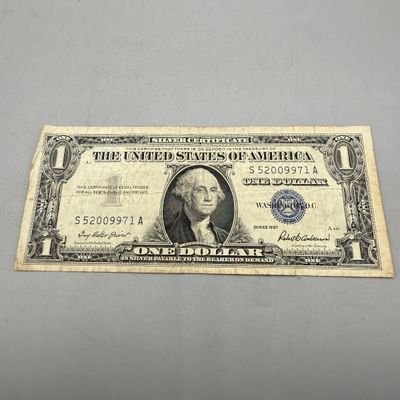 LOT 27: One Dollar Silver Certificates (9) Series 1957, 1957 B, 1935, 1935 G