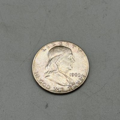 LOT 34: Franklin 90% Silver Half Dollars (3) - All Philadelphia Mint ( No Mark - !960 (2), 1963