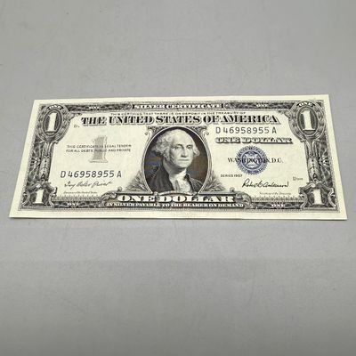 LOT 28: One Dollar Silver Certificates (10) Series 1957