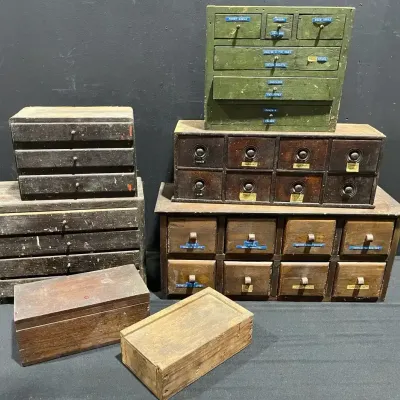 Multi Drawer Apothecary Hardwood Store Organizers Cabinets