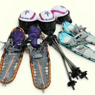Winter Sporting Bundle: Polaris Helmets, Snowshoes, CKX Gloves