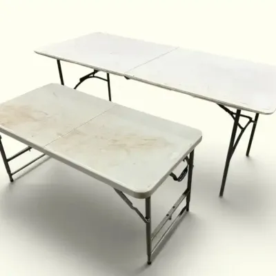 Grey & White Folding Tables Set of 2