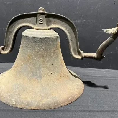 Vintage Cast Iron School Dinner Hand Crank #2 Bell
